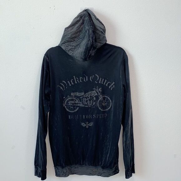 Wicked Quick French Terry Charcoal Crinkle Built For Speed Hoodie - Picture 6 of 13